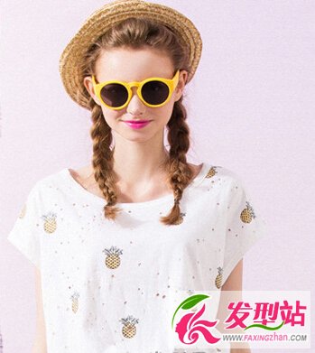 韓式雙馬尾麻花辮扎發(fā)