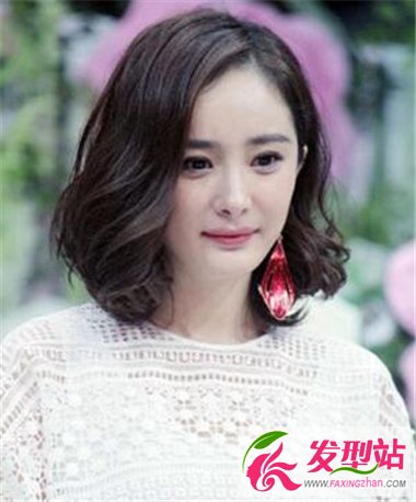 栗色齊肩造型