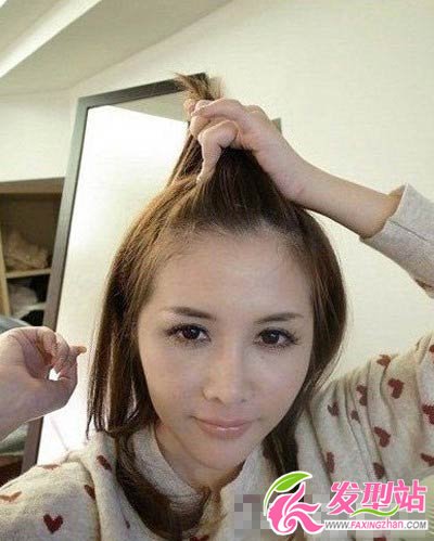 無劉海韓式發(fā)型扎法圖解