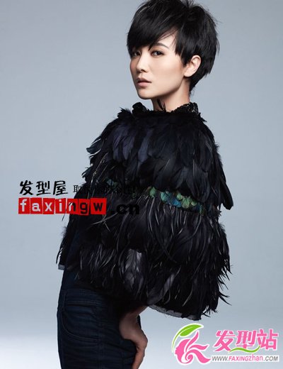 小宋佳中性英倫范兒短發(fā)圖片