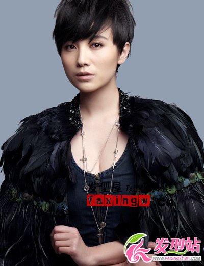 小宋佳中性英倫范兒短發(fā)圖片