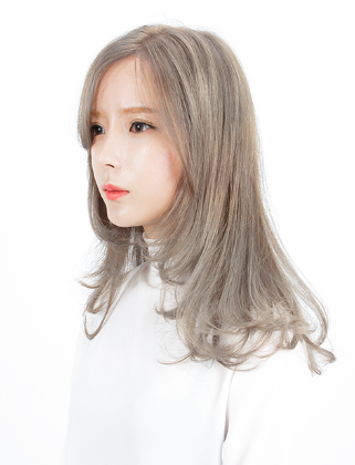 青木亞麻灰染發(fā)設計 韓式中長發(fā)梨花頭圖片大全